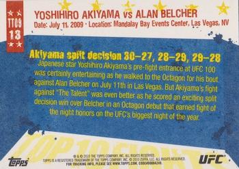 2010 Topps UFC Main Event - Top 10 Fights of 2009 #13 Yoshihiro Akiyama / Alan Belcher Back