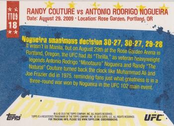 2010 Topps UFC Main Event - Top 10 Fights of 2009 #18 Randy Couture / Antonio Rodrigo Nogueira Back