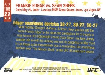 2010 Topps UFC Main Event - Top 10 Fights of 2009 #22 Frankie Edgar / Sean Sherk Back