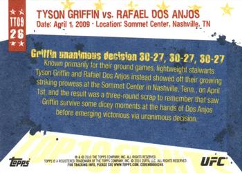 2010 Topps UFC Main Event - Top 10 Fights of 2009 #26 Tyson Griffin / Rafael dos Anjos Back