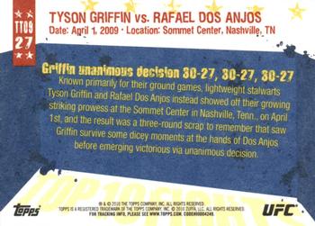 2010 Topps UFC Main Event - Top 10 Fights of 2009 #27 Tyson Griffin / Rafael dos Anjos Back