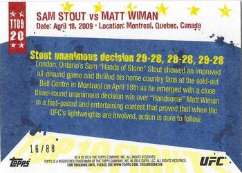2010 Topps UFC Main Event - Top 10 Fights of 2009 Black #20 Sam Stout / Matt Wiman Back