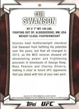 2013 Topps UFC Knockout - Green #30 Cub Swanson Back