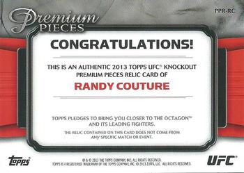 2013 Topps UFC Knockout - Premium Pieces Relics #PPR-RC Randy Couture Back