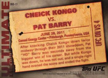 2013 Topps UFC Knockout - Ultimate Knockouts #UKO-11 Cheick Kongo Back