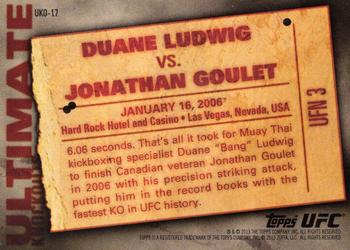 2013 Topps UFC Knockout - Ultimate Knockouts #UKO-17 Duane Ludwig Back