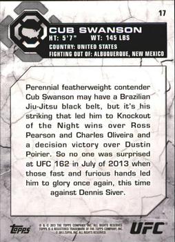 2013 Topps UFC Bloodlines #17 Cub Swanson Back