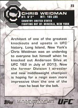 2013 Topps UFC Bloodlines #23 Chris Weidman Back