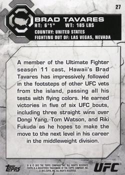2013 Topps UFC Bloodlines #27 Brad Tavares Back