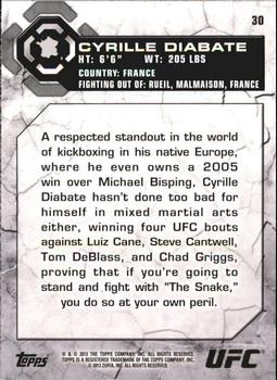2013 Topps UFC Bloodlines #30 Cyrille Diabate Back