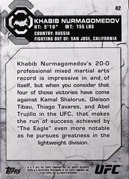 2013 Topps UFC Bloodlines #42 Khabib Nurmagomedov Back