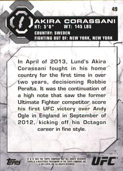 2013 Topps UFC Bloodlines #49 Akira Corassani Back