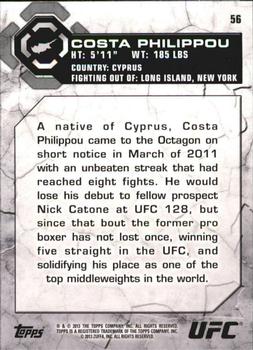 2013 Topps UFC Bloodlines #56 Costa Philippou Back
