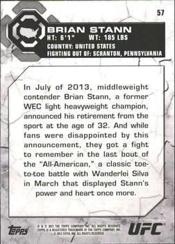 2013 Topps UFC Bloodlines #57 Brian Stann Back