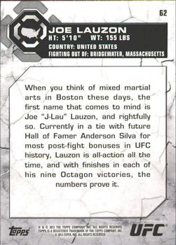 2013 Topps UFC Bloodlines #62 Joe Lauzon Back