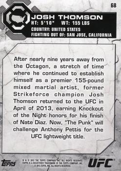 2013 Topps UFC Bloodlines #68 Josh Thomson Back