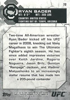 2013 Topps UFC Bloodlines #72 Ryan Bader Back
