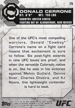 2013 Topps UFC Bloodlines #75 Donald Cerrone Back