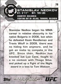 2013 Topps UFC Bloodlines #79 Stanislav Nedkov Back