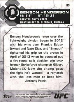 2013 Topps UFC Bloodlines #83 Benson Henderson Back