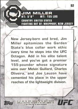 2013 Topps UFC Bloodlines #92 Jim Miller Back