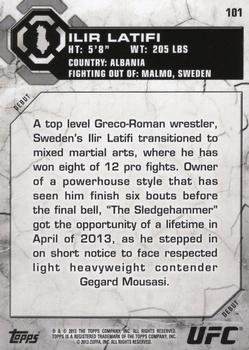 2013 Topps UFC Bloodlines #101 Ilir Latifi Back