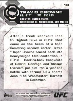 2013 Topps UFC Bloodlines #148 Travis Browne Back