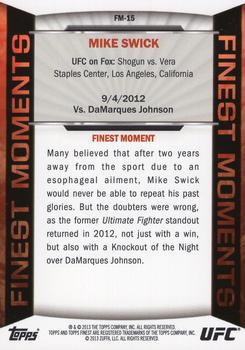 2013 Finest UFC - Finest Moments #FM-15 Mike Swick Back