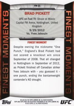 2013 Finest UFC - Finest Moments #FM-21 Brad Pickett Back