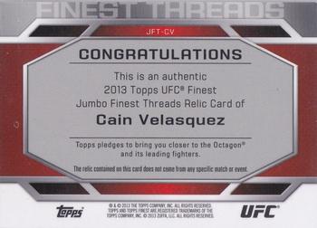 2013 Finest UFC - Finest Threads Jumbo Fighter Relics #JFT-CV Cain Velasquez Back