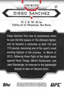 2013 Finest UFC - Refractors Blue #57 Diego Sanchez Back