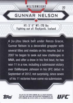 2013 Finest UFC - Refractors Gold #27 Gunnar Nelson Back