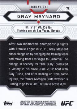 2013 Finest UFC - Refractors Gold #76 Gray Maynard Back