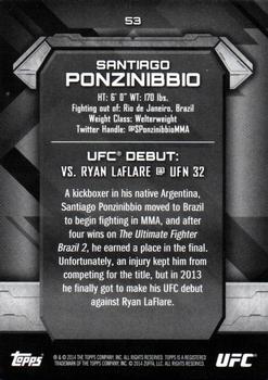 2014 Topps UFC Knockout #53 Santiago Ponzinibbio Back