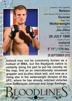 2013 Topps UFC Bloodlines - Bloodlines #BL-GN Gunnar Nelson Front