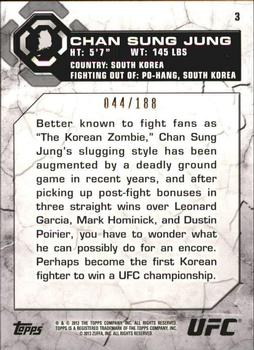 2013 Topps UFC Bloodlines - Flag Parallel #3 Chan Sung Jung Back