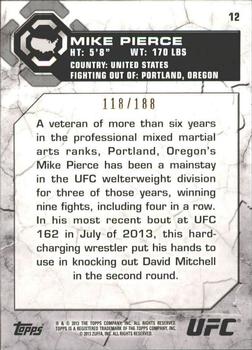 2013 Topps UFC Bloodlines - Flag Parallel #12 Mike Pierce Back
