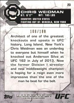 2013 Topps UFC Bloodlines - Flag Parallel #23 Chris Weidman Back