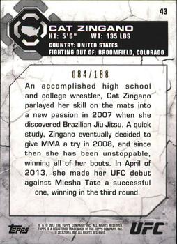 2013 Topps UFC Bloodlines - Flag Parallel #43 Cat Zingano Back