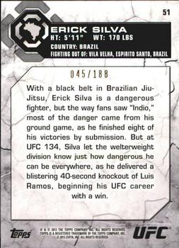 2013 Topps UFC Bloodlines - Flag Parallel #51 Erick Silva Back