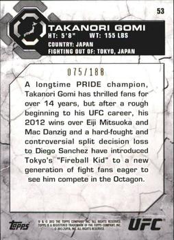 2013 Topps UFC Bloodlines - Flag Parallel #53 Takanori Gomi Back