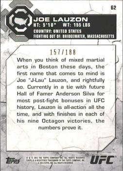 2013 Topps UFC Bloodlines - Flag Parallel #62 Joe Lauzon Back
