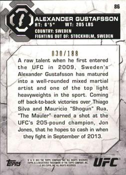 2013 Topps UFC Bloodlines - Flag Parallel #86 Alexander Gustafsson Back