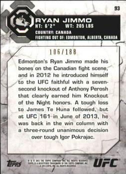 2013 Topps UFC Bloodlines - Flag Parallel #93 Ryan Jimmo Back