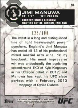 2013 Topps UFC Bloodlines - Flag Parallel #94 Jimi Manuwa Back