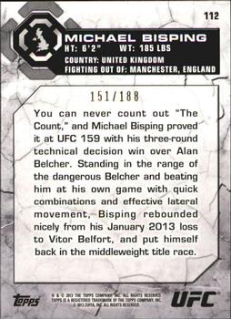 2013 Topps UFC Bloodlines - Flag Parallel #112 Michael Bisping Back