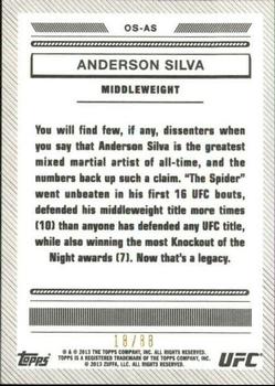 2013 Topps UFC Bloodlines - Octagon-side Black #OS-AS Anderson Silva Back