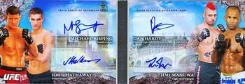 2013 Topps UFC Bloodlines - Countrymen Quad Autograph Booklets #CQ-BHHM Dan Hardy / John Hathaway / Michael Bisping / Jimi Manuwa Front