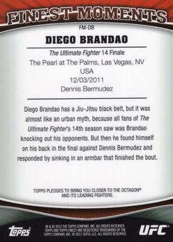 2012 Finest UFC - Finest Moments #FM-DB Diego Brandao Back
