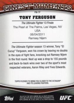 2012 Finest UFC - Finest Moments #FM-TF Tony Ferguson Back